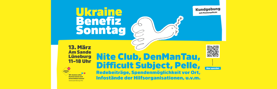 Benefiz-Sonntag für die Ukraine. Grafik: Lüneburg Marketing GmbH.