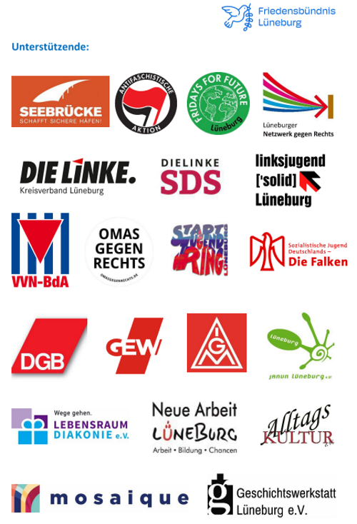 Unterstützerkreis Friedensbündnis Lüneburg.