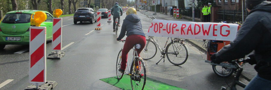 Popup-Radweg Schießgrabenstraße. 8.04.2022. Foto: Lüne-Blog.