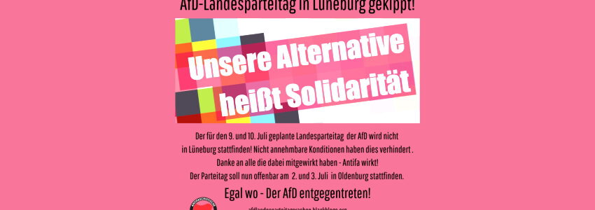 AfD-Parteitag. Grafik: Antifaschistische Aktion Lüneburg / Uelzen.