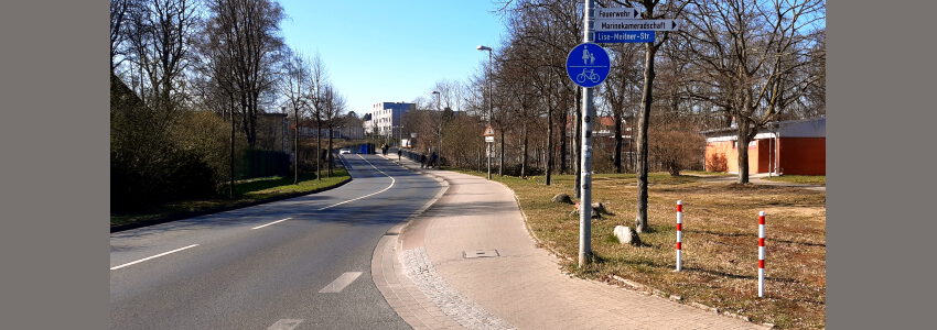 Gemeinsamer Rad- und Gehweg Lise-Meitner-Straße, Lüneburg. Foto: Lüne-Blog.