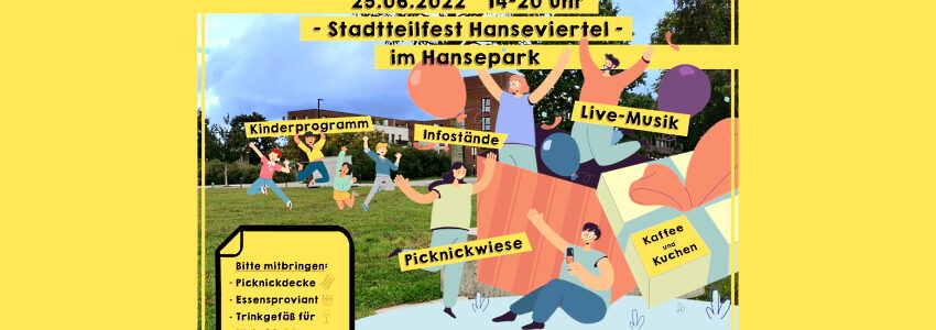 Stadtteilfest Hanseviertel. Grafik: Quartiersmanagement Hanseviertel.
