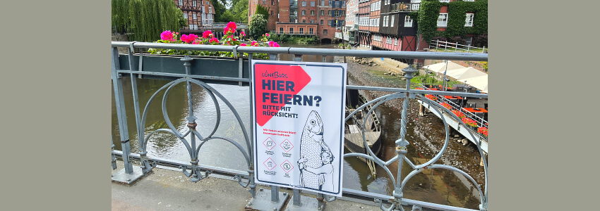 Hansestadt Lüneburg: Plakat am Stint.