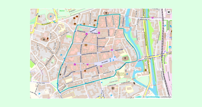 Geplanter Fahrradstraßenring Lüneburg. Karte: OpenStreetMap Contributors.