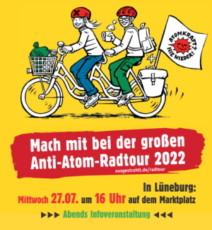 Anti-Atom-Radtour 2022 in Lüneburg. Grafik: .ausgestrahlt.