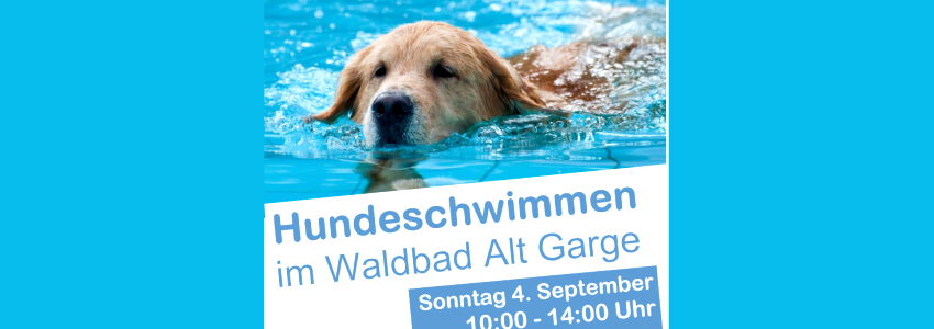 Hundeschwimmen in Alt Garge. Grafik: Stadt Bleckede.