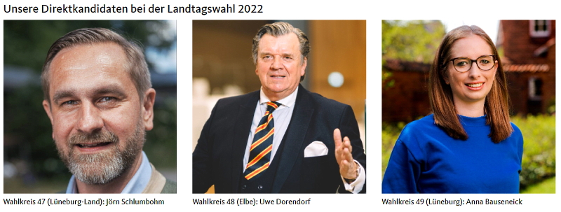 CDU-Kandidaten bei der Landtagswahl 2022. Foto: CDU Kreisverband Lüneburg.