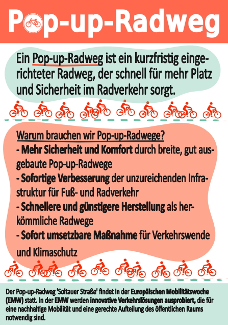 Info Popup-Radweg. 