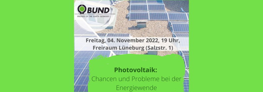 Photovoltaik, 4. November 2022, BUND. Sharepic: BUND RV Elbe-Heide.