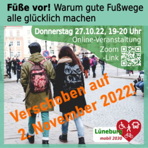 Füße vor! 02.11.2022. Grafik: Lüneburg mobil 2030.