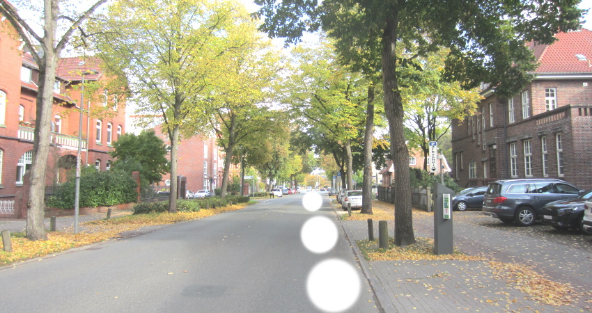 Hindenburgstraße Lüneburg: Die Markierung zeigt, wo der Radfahrstreifen künftig verlaufen soll. Foto: Lüne-Blog.