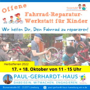 Paul-Gerhardt-Haus: Offene Fahrradwerkstatt, 17./18.10.2022