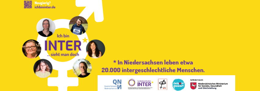 "Ich bin inter ... sieht man doch" - Plakatkampagne Queeres Netzwerk Niedersachsen (angepasst).