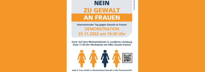 Lüneburger Bündnis gegen Gewalt an Frauen: Demonstration am 25.11.2022. Grafik: Nicola Busch.