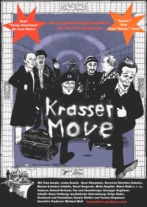Filmplakat "Krasser Move". Regie: Torsten StegmannDrehbuch/Produktion: Torsten Stegmann, Borwin Richter. Am 24.11.2022 im Roxy, Lüneburg.