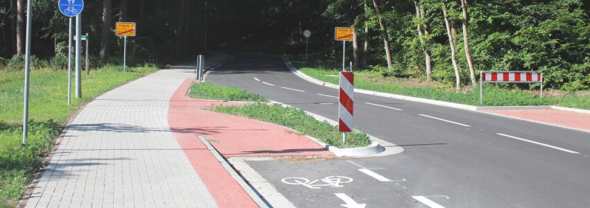 Neuanlage des Radwegs in Alt Garge, Kreisstraße 11, Richtung Waldbad. Foto: Landkreis Lüneburg.