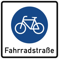 Fahrradstraße. Zeichen 244.1