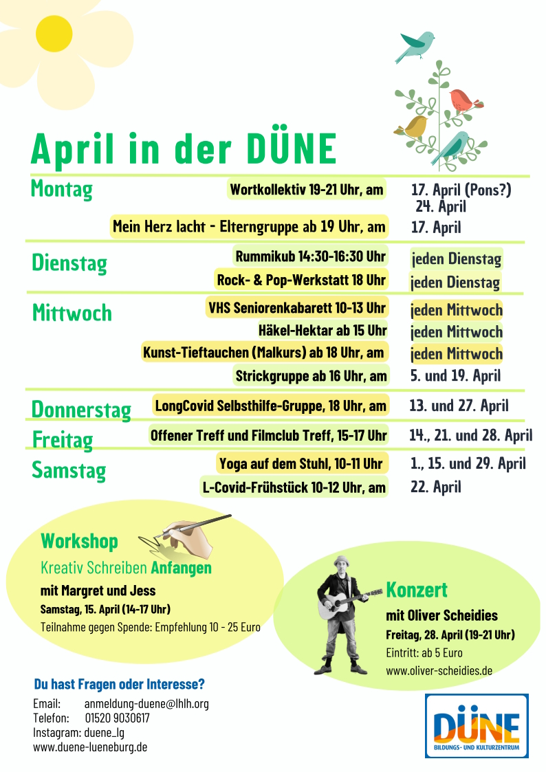 DÜNE - Monatsprogramm für April 2023