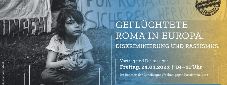 Geflüchtete Roma. Veranstaltung am 24.03.2023. Grafik: VVN-BdA Lüneburg.