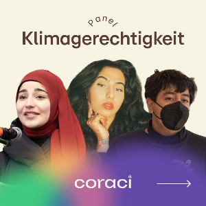 Panel Klimagerechtigkeit. Grafik: Coraci-Festival 2023.