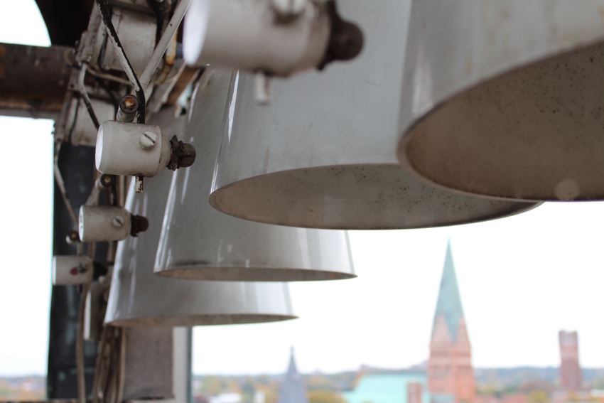 Rathaus Hansestadt Lüneburg Glockenspiel. Die 41 Glocken aus Meissener Porzellan werden von Tongebern angeschlagen. Foto: Hansestadt Lüneburg19.10.2021.