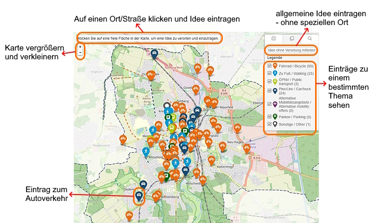Karte: Hansestadt Lüneburg / Erläuterungen: Lüneburg mobil 2030