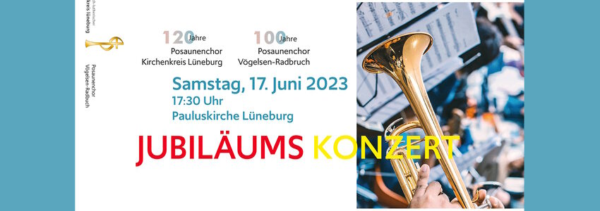 Plakat Sommerkonzert Kirchenkreisposaunenchor Lüneburg am 17.06.2023.