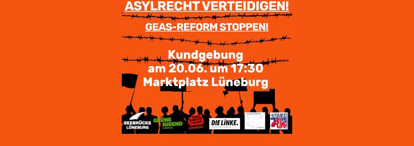 Sharepic Seebrücke Lüneburg: Demonstration zum Asylrecht, 20. Juni 2023.