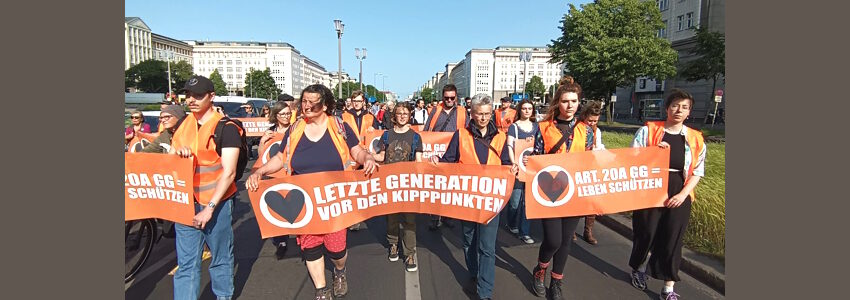 Demonstration der Letzten Generation. Foto: Armin von der Werth.