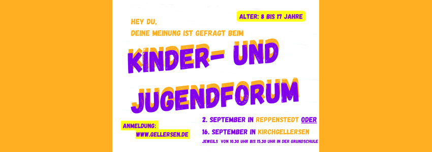 Kinder- und Jugendforum in Reppenstedt und Kirchgellersen. Grafik: Samtgemeinde Gellersen.