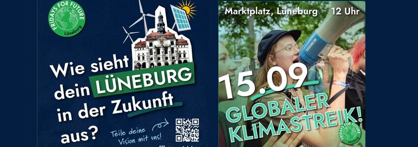 Fridays for Future: Klimastreik am 15.09.2023. Sharepic.