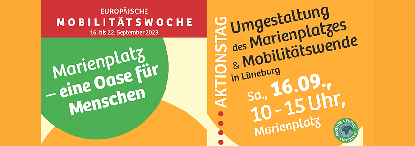 Oase Marienplatz. Aktionstag am 16.09.2023. Grafik: Parents for Future.