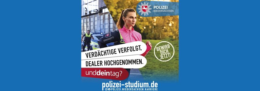 Online-Information Polizeiberuf. Sharepic: https://polizei-studium.de/