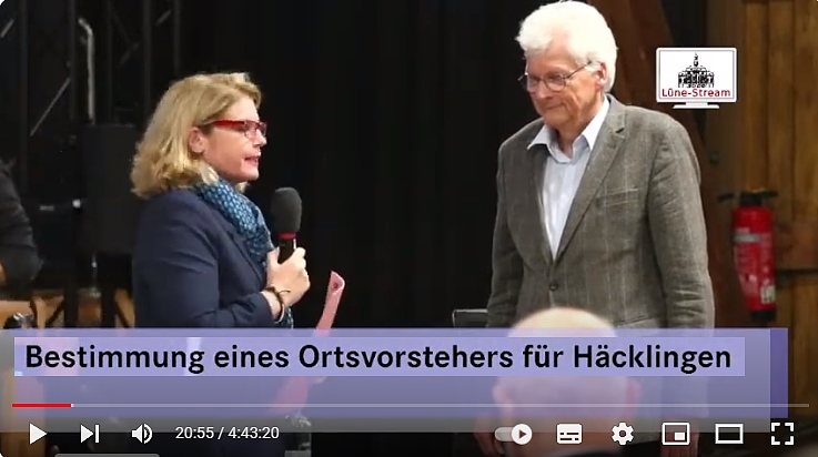 Bestimmung von Wolfgang Güth als Ortsvorsteher für Häcklingen. Screenshot: Lüne-Stream.