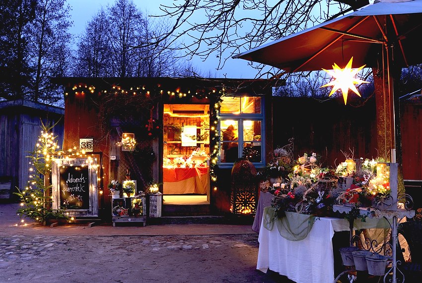 Weihnachtsmarkt am Kiekeberg am 1. uund 3. Adventswochenende 2023. Foto: Museum am Kiekeberg.