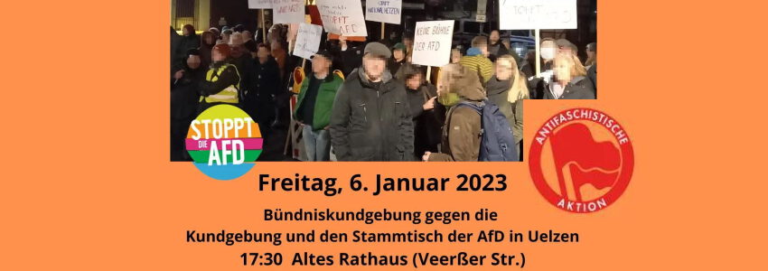 Kundgebung Antifaschistische Aktion Lüneburg-Uelzen. Sharepic.