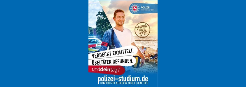 Polizeidirektion Lüneburg: Berufsinformation am 24. August 2023. Plakat: Polizei Niedersachsen.