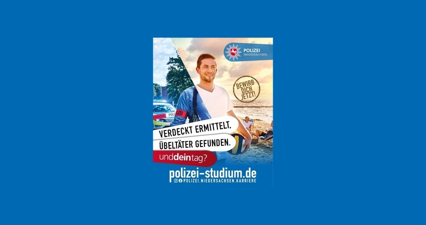 Polizeidirektion Lüneburg: Berufsinformation am 24. August 2023. Plakat: Polizei Niedersachsen.