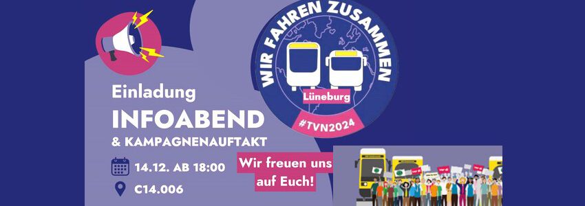 #Wirfahrenzusammen - Kampagnenauftakt 14.12.2023. Sharepic Fridays for Future Lüneburg.