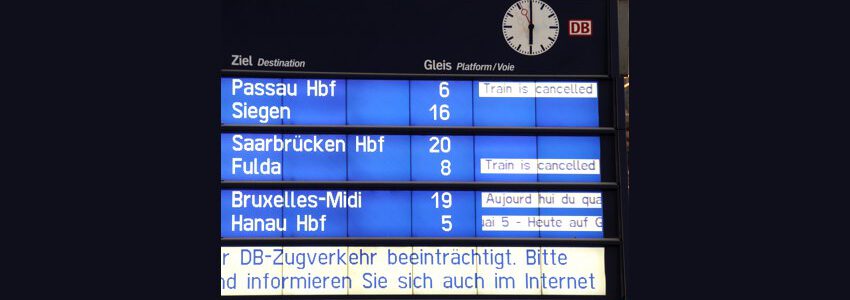 Bahnstreik - Zugausfälle. Foto: rank Wittkowski, Pixabay.