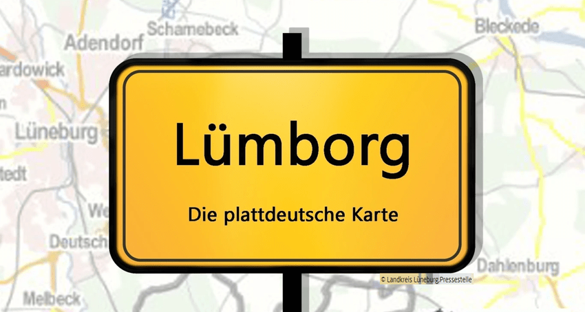 Lümborg - Plattdeutsche Karte. Foto: Landkreis Lüneburg, Pressestelle.