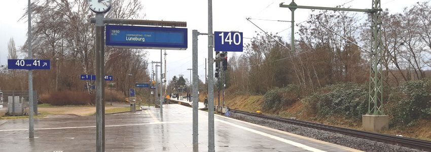 Bahnhof Büchen, Gleis Richtung Lüneburg. Foto: Lüne-Blog.