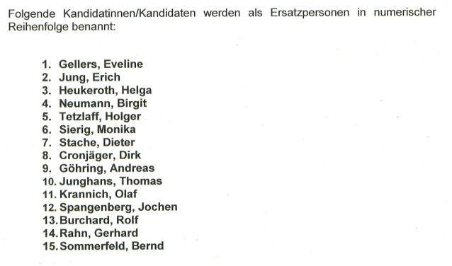 Hansestadt Lüneburg: Ersatzpersonen für die Delegiertenversammlung in der Wahlperiode 2024-2029 des Seniorenbeirats der Hansestadt.
