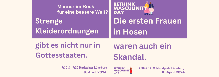 Rethink Masculinity Day - 8. April 2024 in Lüneburg. Sharepic.