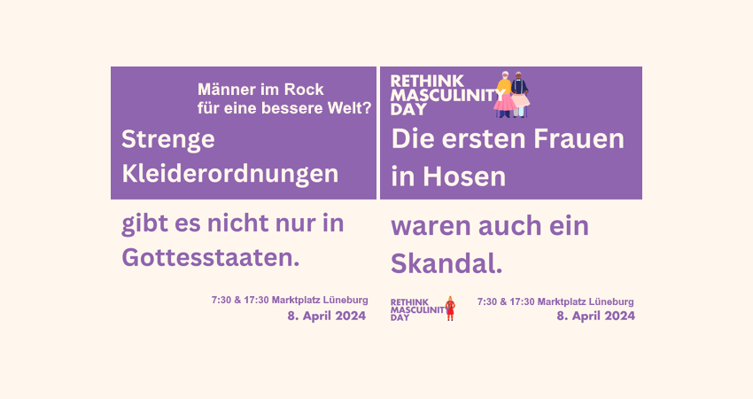 Rethink Masculinity Day - 8. April 2024 in Lüneburg. Sharepic.