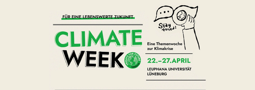 Fridays For Future Lüneburg: Climate Week, 22.-27. April 2024. Sharepic (angepasst).