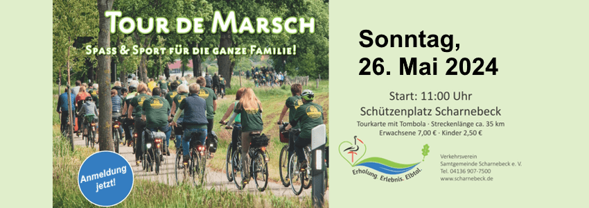 Tour de Marsch am 2024. Plakat: Samtgemeinde Scharnebeck 2023 / angepasst.