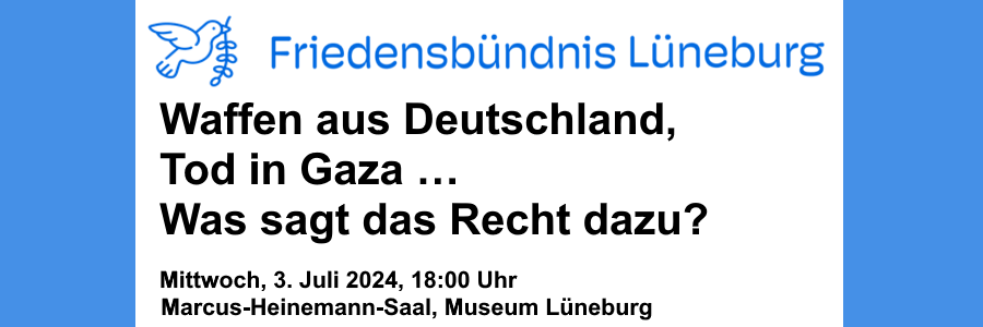 Friedensbündnis Lüneburg: Waffen aus Gaza, 03.07.2024.