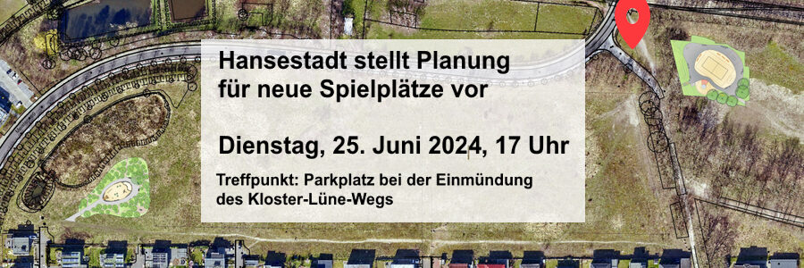 Planung für neue Spielplätze: Vorstellung am 25. Juni 2024. Karte: Hansestadt Lüneburg.