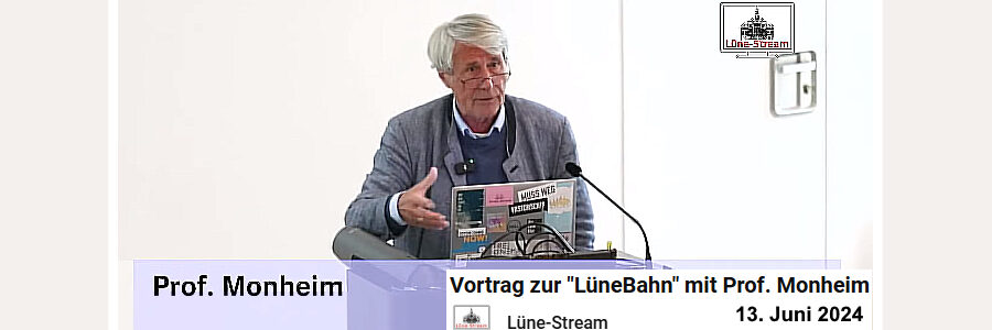 Heiner Monheim am 13. Juni 2024 bei seinem Vortrag in der Leuphana Universität. Foto: Screenshot aus Video von Lüne-Stream.